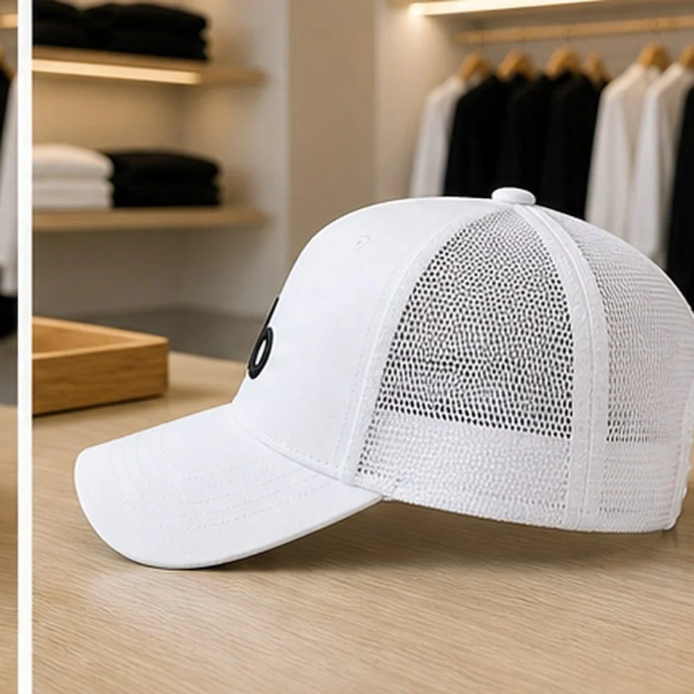 ALO Yoga White Black Everyday Mesh Trucker Cap Hat OS